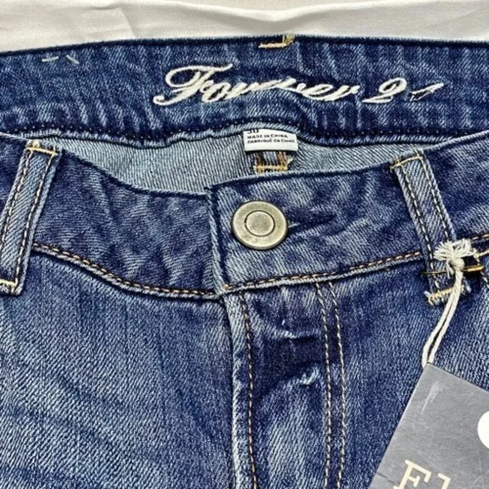Forever 21 Flare Jeans Women's 30 Blue Medium Wash 5 Pocket Denim Jean Pants NWT